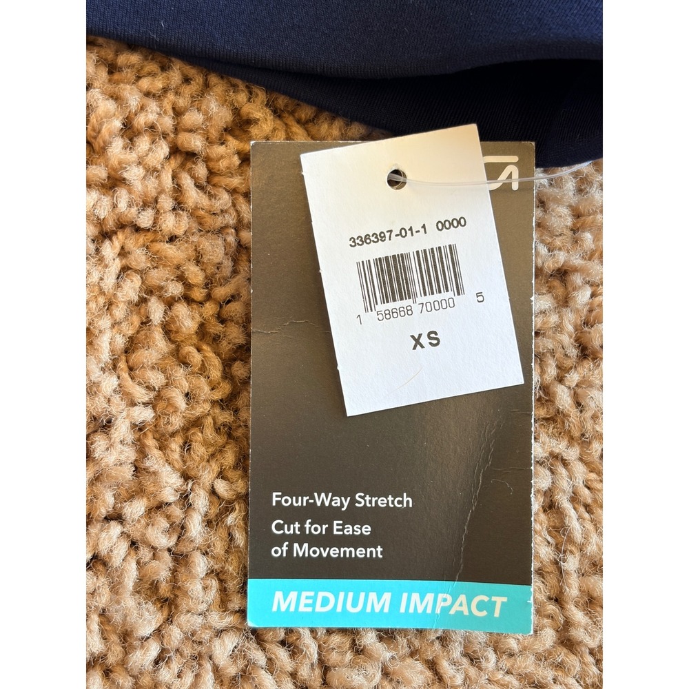 GapFit Womens Medium Impact Mesh Crisscross Strappy Sports Bra Navy Blue XS NWT - Picture 4 of 8
